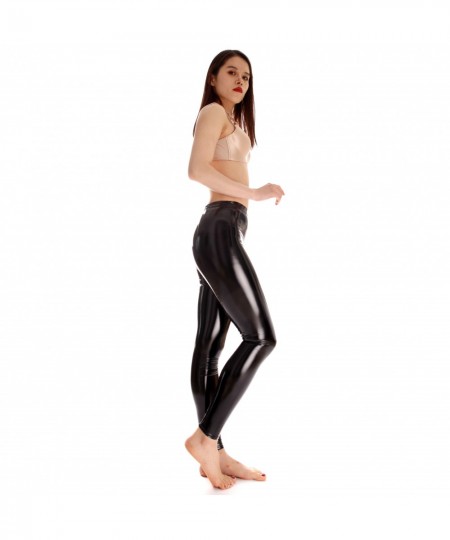 Premium Shiny Leather Women's Pants Sexy PU Tight Leggings Female Wet Look Skinny Trousers Solid Color High Waist Full Length...