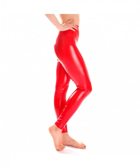 Premium Shiny Leather Women's Pants Sexy PU Tight Leggings Female Wet Look Skinny Trousers Solid Color High Waist Full Length...