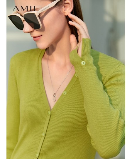 Minimalist Spring Women Knitted Tops Office Lady V Neck Full Sleeve Thin Cardigan Solid Women Sweater Female Tops 12230157 $9...