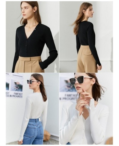 Minimalist Spring Women Knitted Tops Office Lady V Neck Full Sleeve Thin Cardigan Solid Women Sweater Female Tops 12230157 $9...