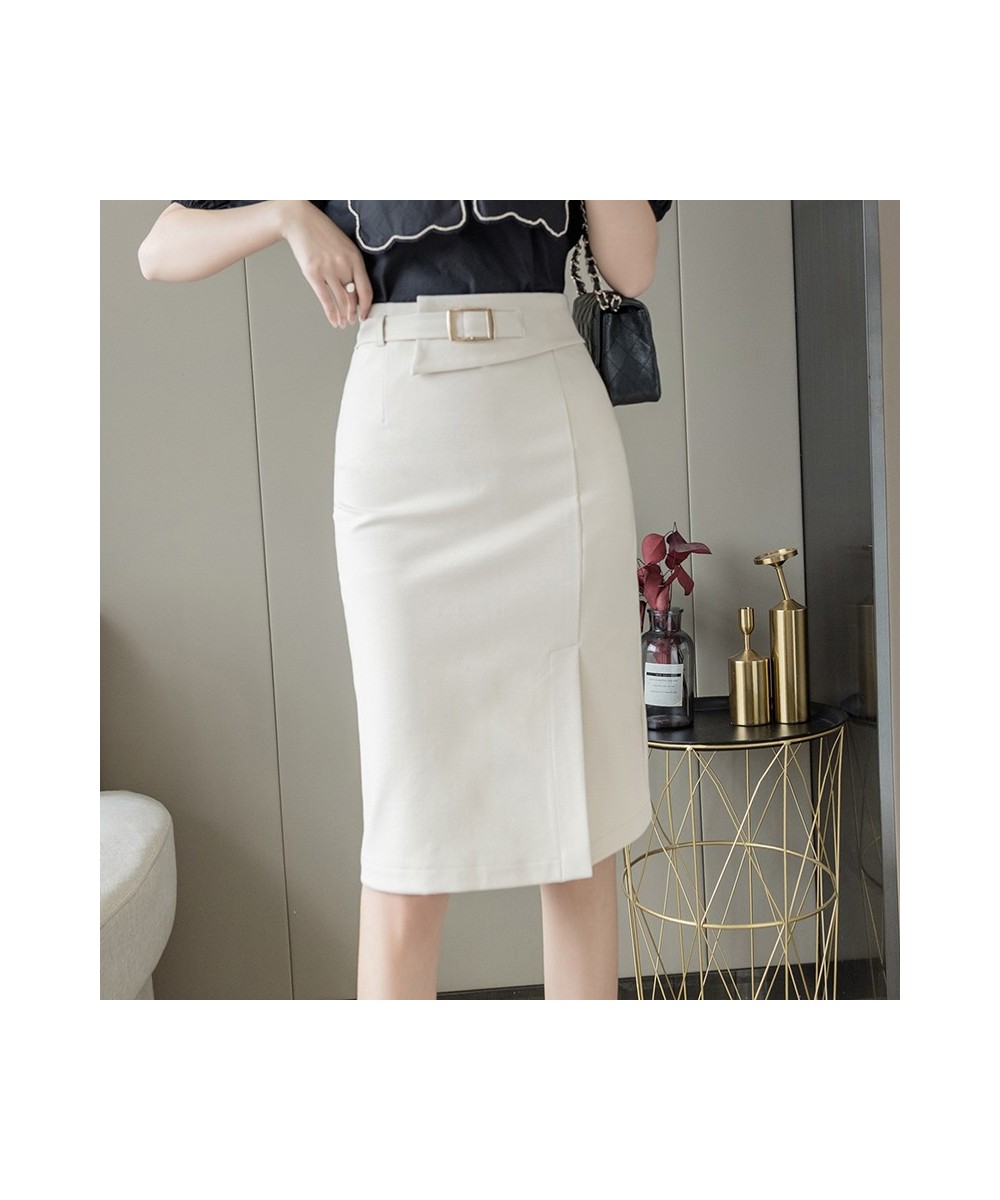 Spring Summer Buttons Women's Wrap Midi Skirts 2022 New High Waist Workwear Front Split Sheath Pencil Skirts Female $44.27 - ...