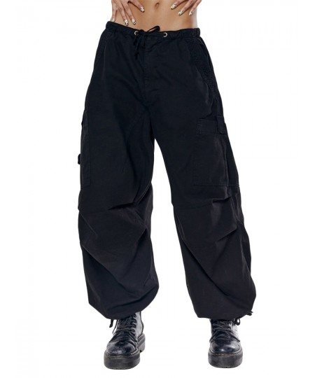 Womens Baggy Cargo Pants Hip Hop Joggers Sweatpants Loose Drawstring Wide Leg Trousers with Multi Pockets Streetwear $42.27 -...