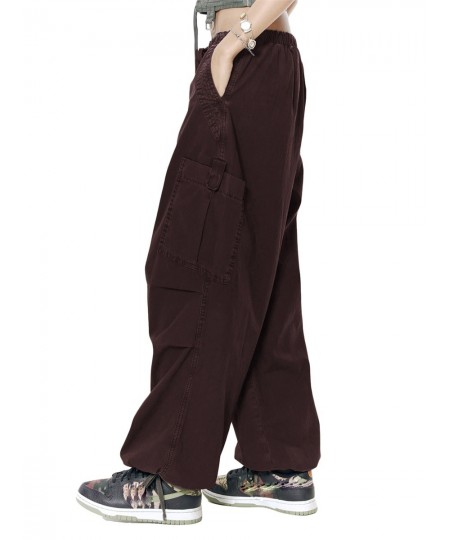 Womens Baggy Cargo Pants Hip Hop Joggers Sweatpants Loose Drawstring Wide Leg Trousers with Multi Pockets Streetwear $42.27 -...