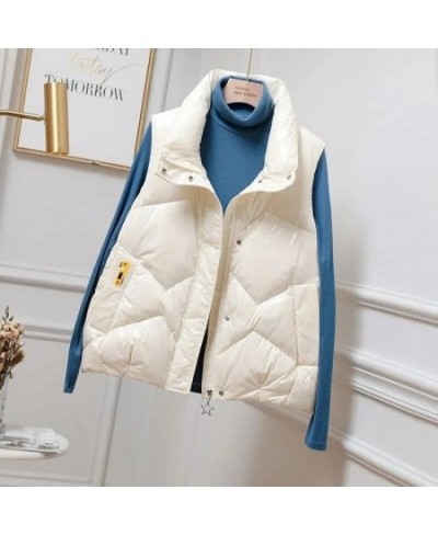 Autumn Winter Women Down Vest Jacket Fashion Glossy Vest Woman Cotton Padded Waistcoat Sleeveless Female Outerwear Chaleco $5...