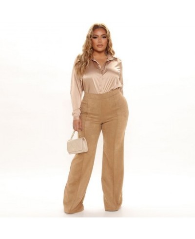 Plus Size Faux Suede Leather Pants Women High Waist Slim Straight-leg Pants Ladies Casual Bodycon Stretch Trousers 4xl Custom...