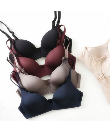 Women's Seamless Bra Ice Silk Sexy Intimate Underwear Wireless Gather Push Up Bralette Simple Brassiere For Female Lingerie $...