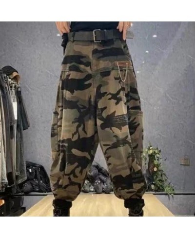 2022 Spring Autumn Women High Waist Ankle-length Loose Vintage Jeans camouflage Cotton Denim Harem Pants V926 $56.83 - Jeans