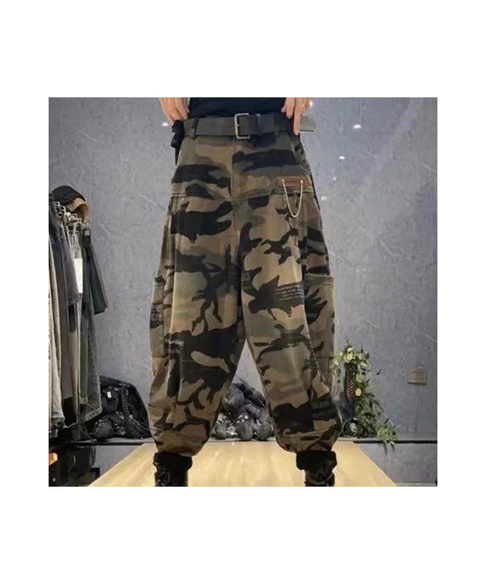 2022 Spring Autumn Women High Waist Ankle-length Loose Vintage Jeans camouflage Cotton Denim Harem Pants V926 $56.83 - Jeans