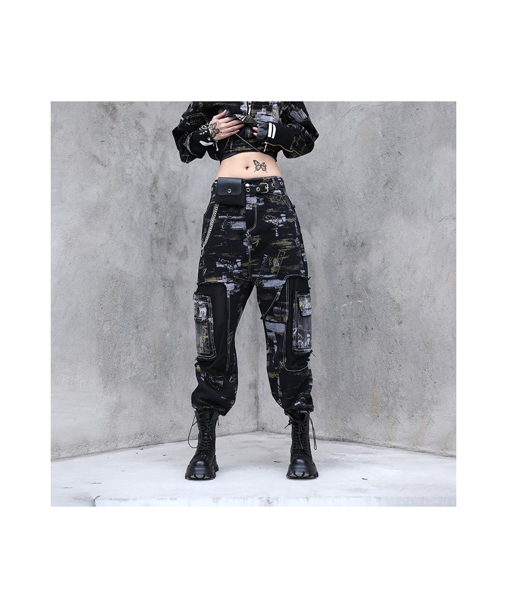 2023 Spring Autumn Vintage Jeans Pants Women's Loose Personality Fashion Camouflage Harem Pants Trend Washed Pants LWL442 $10...