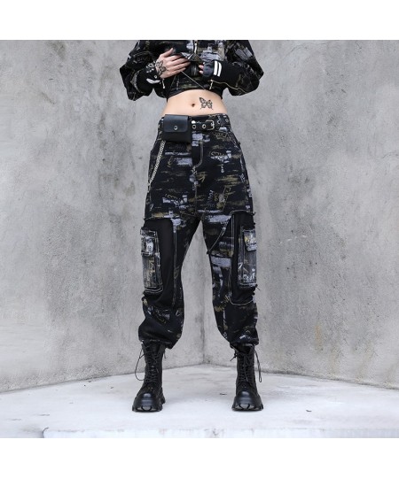 2023 Spring Autumn Vintage Jeans Pants Women's Loose Personality Fashion Camouflage Harem Pants Trend Washed Pants LWL442 $10...