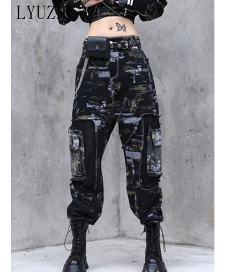 2023 Spring Autumn Vintage Jeans Pants Women's Loose Personality Fashion Camouflage Harem Pants Trend Washed Pants LWL442 $10...