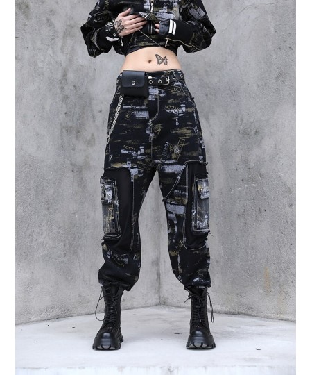 2023 Spring Autumn Vintage Jeans Pants Women's Loose Personality Fashion Camouflage Harem Pants Trend Washed Pants LWL442 $10...