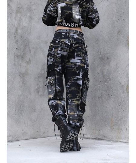 2023 Spring Autumn Vintage Jeans Pants Women's Loose Personality Fashion Camouflage Harem Pants Trend Washed Pants LWL442 $10...