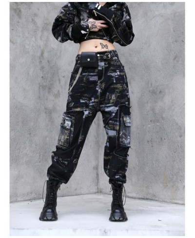 2023 Spring Autumn Vintage Jeans Pants Women's Loose Personality Fashion Camouflage Harem Pants Trend Washed Pants LWL442 $10...