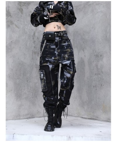 2023 Spring Autumn Vintage Jeans Pants Women's Loose Personality Fashion Camouflage Harem Pants Trend Washed Pants LWL442 $10...