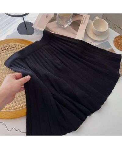 Pleated Skirt Women's Autumn New Korean Version High-waist A-line Slim Design Sense Versatile Knitted Short Skirt $32.60 - Sk...