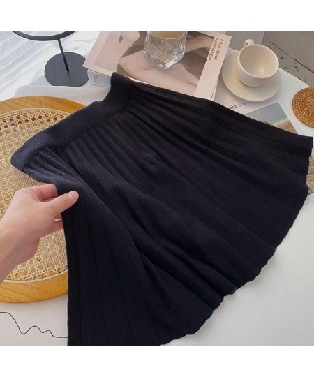 Pleated Skirt Women's Autumn New Korean Version High-waist A-line Slim Design Sense Versatile Knitted Short Skirt $32.60 - Sk...