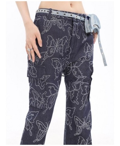 Sexy Fashion Patchwork Butterfly Embroidery Denim Pants For Female High Waist Flare Jeans Woman Vintage Clothing Style $76.17...