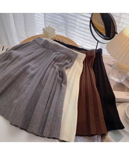 Pleated Skirt Women's Autumn New Korean Version High-waist A-line Slim Design Sense Versatile Knitted Short Skirt $32.60 - Sk...