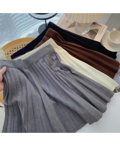 Pleated Skirt Women's Autumn New Korean Version High-waist A-line Slim Design Sense Versatile Knitted Short Skirt $32.60 - Sk...