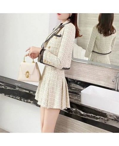 2022 Autumn Winter Fashion Suit Jacket Short Skirt Set Women's Korean Elegant Casual Blazers Coat Pleated Mini Skirts Two Pie...