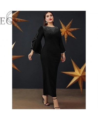 Plus Size 4xl 5xl 6xl Luxury Party Emerald Velvet Dress Shiny Round Neck Plus Size Velvet Evening Dress Banquet Gorgeous 4xl ...