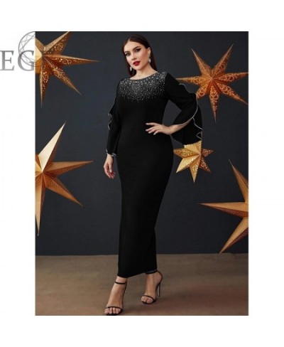 Plus Size 4xl 5xl 6xl Luxury Party Emerald Velvet Dress Shiny Round Neck Plus Size Velvet Evening Dress Banquet Gorgeous 4xl ...