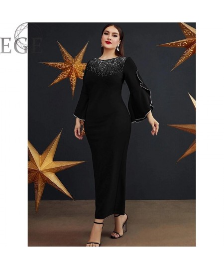 Plus Size 4xl 5xl 6xl Luxury Party Emerald Velvet Dress Shiny Round Neck Plus Size Velvet Evening Dress Banquet Gorgeous 4xl ...