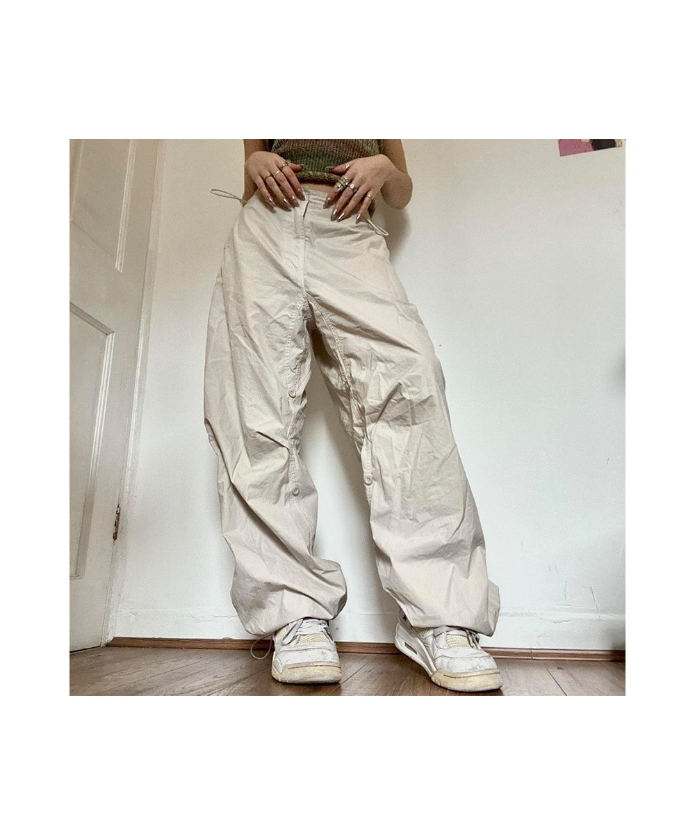 Y2K Casual Cargo Pants Women 2023 Drawstring Loose Wide Leg Straight Trousers Summer Streetwear Punk Baggy Sweatpants Tech $2...