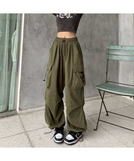 Y2K Casual Cargo Pants Women 2023 Drawstring Loose Wide Leg Straight Trousers Summer Streetwear Punk Baggy Sweatpants Tech $2...