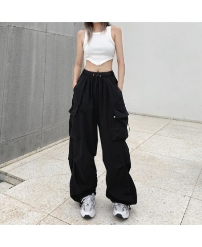 Y2K Casual Cargo Pants Women 2023 Drawstring Loose Wide Leg Straight Trousers Summer Streetwear Punk Baggy Sweatpants Tech $2...