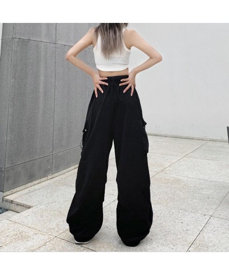 Y2K Casual Cargo Pants Women 2023 Drawstring Loose Wide Leg Straight Trousers Summer Streetwear Punk Baggy Sweatpants Tech $2...