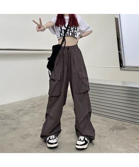 Y2K Casual Cargo Pants Women 2023 Drawstring Loose Wide Leg Straight Trousers Summer Streetwear Punk Baggy Sweatpants Tech $2...