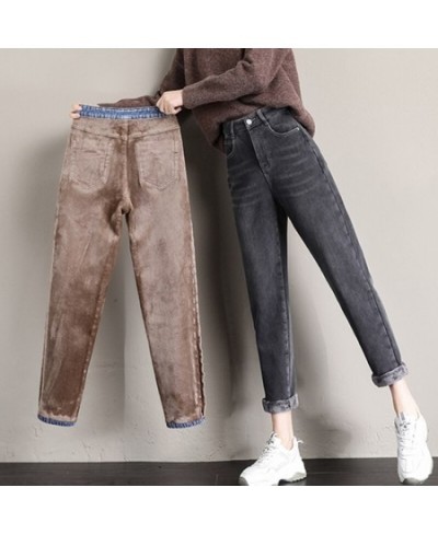 Jeans Thick Women Fashion Super Stretchy High Waist Pencil Pants Female 2023 Casual Plus Velvet Denim Trousers Womens $46.86 ...