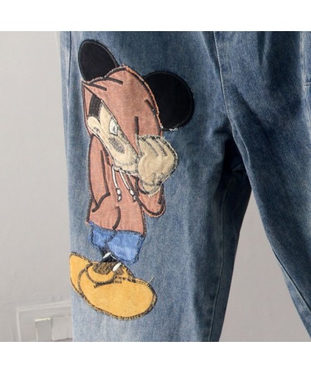 Cartoon Printed Jeans for Women 2023 Spring New Patch Loose Harem Pants Skinny Slim Looking Versatile Cropped Pants Female $7...