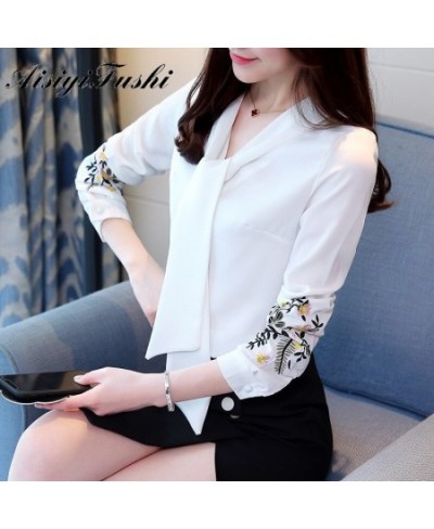 White Shirt Women Tops Summer Korean Clothing White Floral Embroidery Blouse Women Blouses Plus Size Elegant Sommer $30.65 - ...