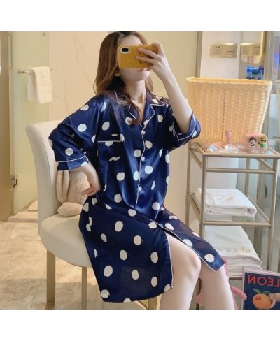 Women's Silk Sleepwear Large Size Sexy Thin Silky Satin Nightgowns Summer Lingerie Loose Nightdress for Sleeping Dress 3XL $3...