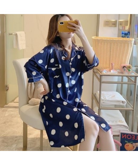 Women's Silk Sleepwear Large Size Sexy Thin Silky Satin Nightgowns Summer Lingerie Loose Nightdress for Sleeping Dress 3XL $3...