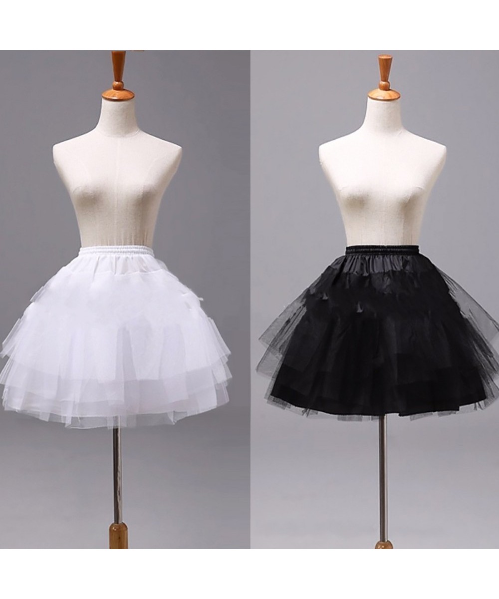 2022 New White or Black Short Petticoat Wedding Dress Support Sexy Sweet Bustle For Women 3 Layer Lnner Skirt $13.95 - Skirts