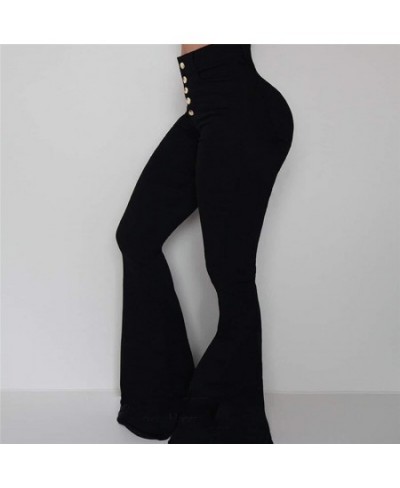 Women Elasticity Bell-bottoms Pants Solid High Waist Elegant Long Pants Fashion Ladies Full Length Trousers Pantalon Femme $3...