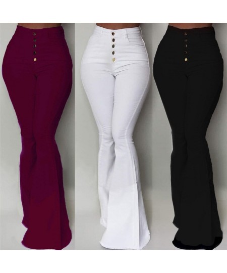 Women Elasticity Bell-bottoms Pants Solid High Waist Elegant Long Pants Fashion Ladies Full Length Trousers Pantalon Femme $3...