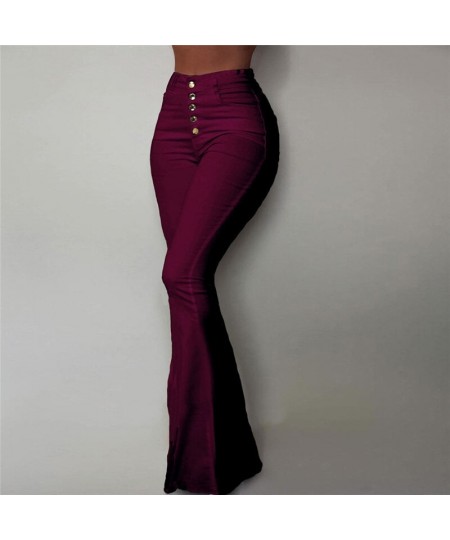 Women Elasticity Bell-bottoms Pants Solid High Waist Elegant Long Pants Fashion Ladies Full Length Trousers Pantalon Femme $3...