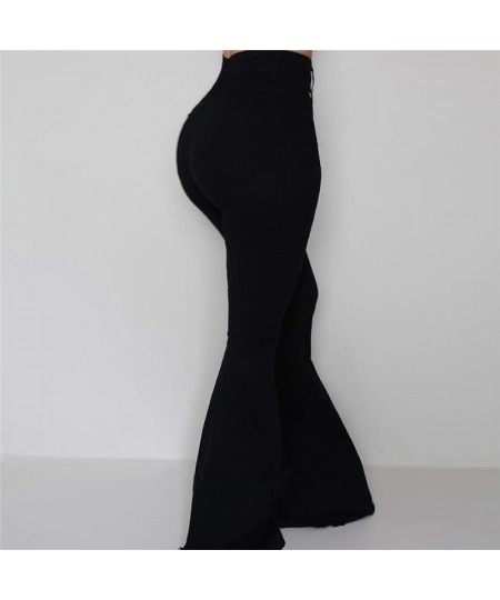 Women Elasticity Bell-bottoms Pants Solid High Waist Elegant Long Pants Fashion Ladies Full Length Trousers Pantalon Femme $3...