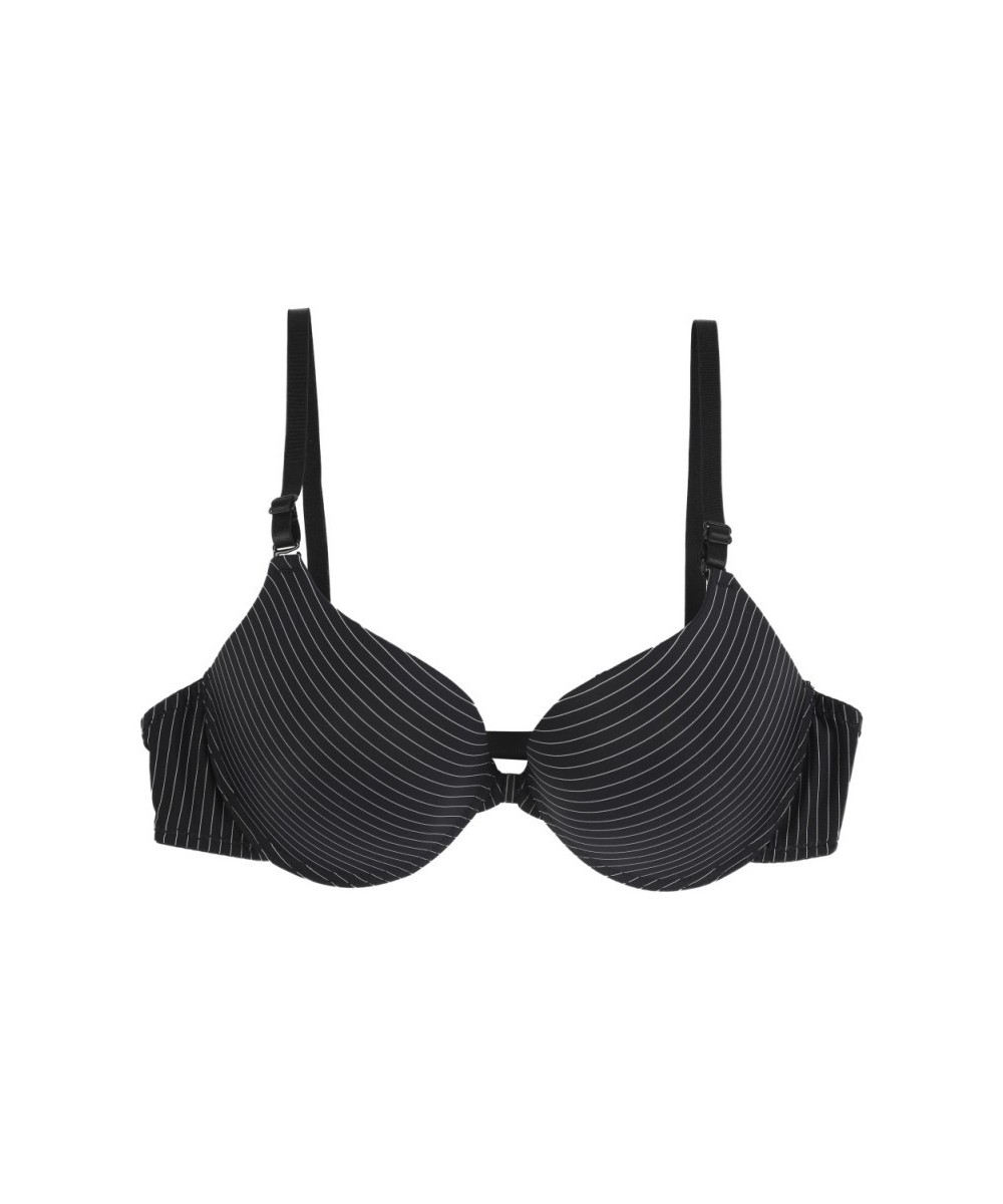 Fashion Striped Bras Seamless Sexy Front Closure Bra Girls's Push Up Underwear Buckle Female Small Chest Bra Underwire $16.79...