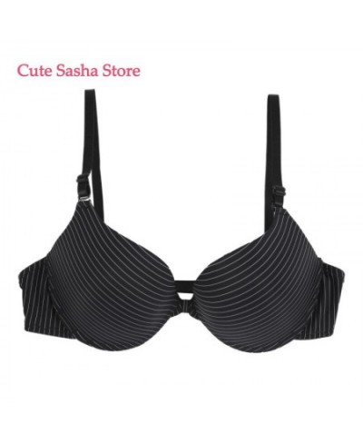 Fashion Striped Bras Seamless Sexy Front Closure Bra Girls's Push Up Underwear Buckle Female Small Chest Bra Underwire $16.79...