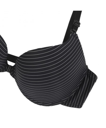 Fashion Striped Bras Seamless Sexy Front Closure Bra Girls's Push Up Underwear Buckle Female Small Chest Bra Underwire $16.79...