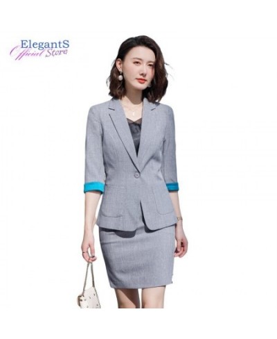 2023 Summer Office Work 2 Pieces Skirt Blazer Set Women Skirt Suits Business Lady Uniform Autumn Korean JackeT Tops Skirt $59...