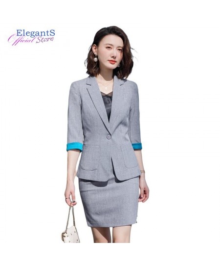 2023 Summer Office Work 2 Pieces Skirt Blazer Set Women Skirt Suits Business Lady Uniform Autumn Korean JackeT Tops Skirt $59...