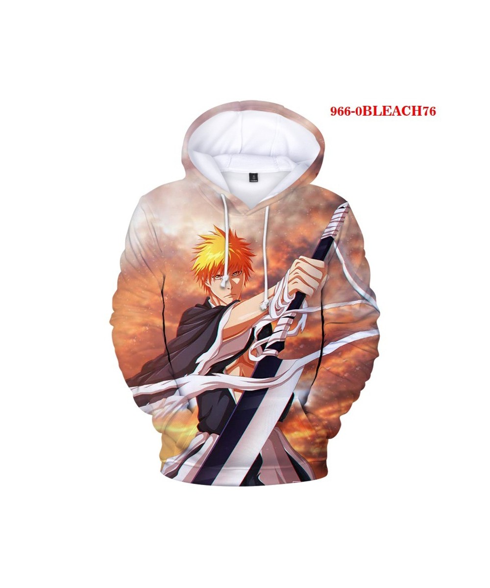 BLEACH Hooded Harajuku Sweatshirt Warm Cotton Male Casual Streetwear Men Clothing Japanese Anime Hoodie Gothic Funny Tracksui...