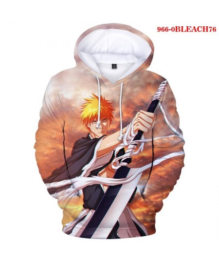 BLEACH Hooded Harajuku Sweatshirt Warm Cotton Male Casual Streetwear Men Clothing Japanese Anime Hoodie Gothic Funny Tracksui...